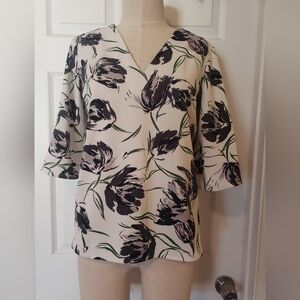 Ann Taylor Floral Blouse Size Medium